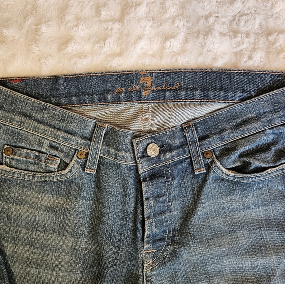 7 For All Mankind Denim Women's Light Wash Jeans Boy Cut Button Fly Size 28x32. - Picture 5 of 7